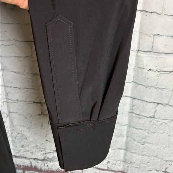 Norma Kamali Jersey Shift Dress Sz S Stretch Long Sleeve Pockets Minimalist - Picture 6 of 16